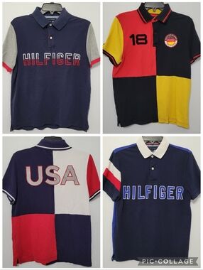 Lot of 4 Tommy Hilfiger Men's Polo Shirts Size S USA Germany Performance Pique